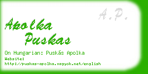 apolka puskas business card