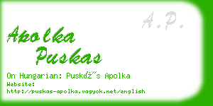 apolka puskas business card